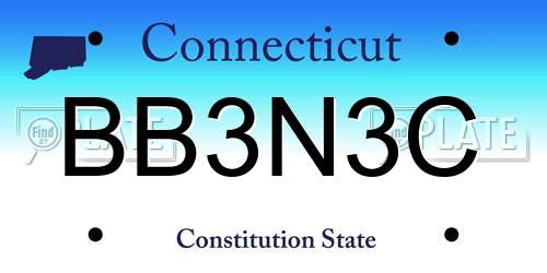 BB3N3C Connecticut License Plate