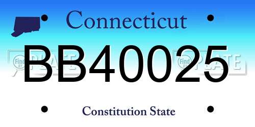 BB40025 Connecticut License Plate