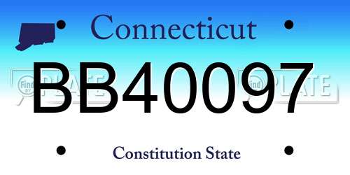 BB40097 Connecticut License Plate