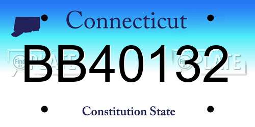 BB40132 Connecticut License Plate