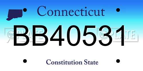 BB40531 Connecticut License Plate
