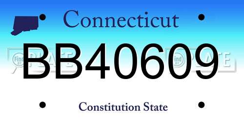 BB40609 Connecticut License Plate