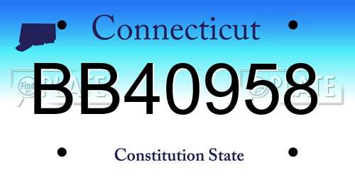 BB40958 Connecticut License Plate