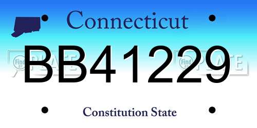 BB41229 Connecticut License Plate