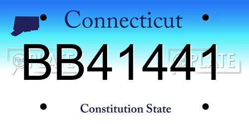 BB41441 Connecticut License Plate
