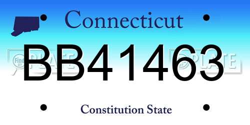 BB41463 Connecticut License Plate