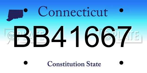 BB41667 Connecticut License Plate