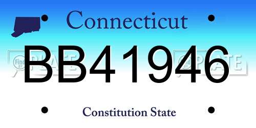 BB41946 Connecticut License Plate