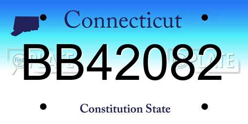 BB42082 Connecticut License Plate