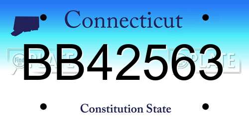 BB42563 Connecticut License Plate