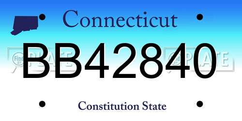 BB42840 Connecticut License Plate