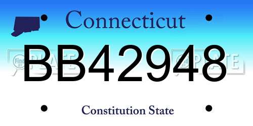 BB42948 Connecticut License Plate