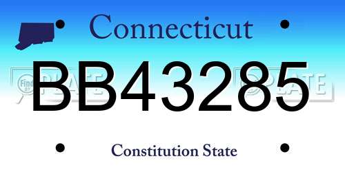 BB43285 Connecticut License Plate
