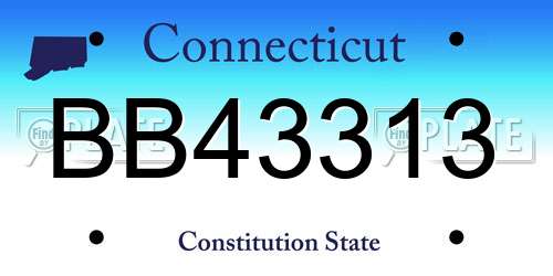 BB43313 Connecticut License Plate