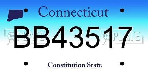 BB43517 Connecticut License Plate