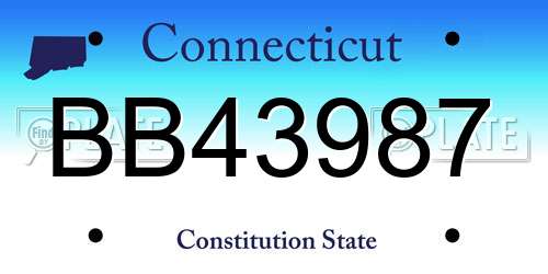 BB43987 Connecticut License Plate