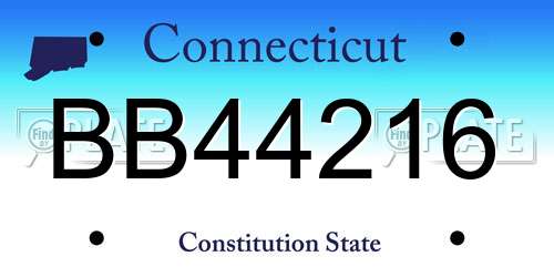 BB44216 Connecticut License Plate