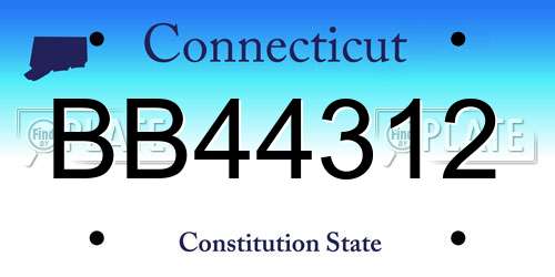 BB44312 Connecticut License Plate