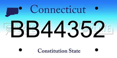 BB44352 Connecticut License Plate