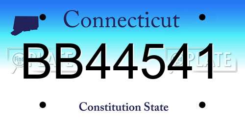 BB44541 Connecticut License Plate