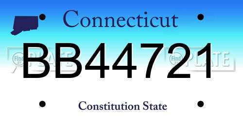 BB44721 Connecticut License Plate