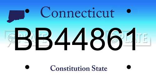 BB44861 Connecticut License Plate