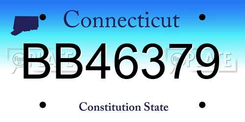 BB46379 Connecticut License Plate