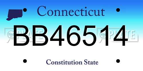 BB46514 Connecticut License Plate