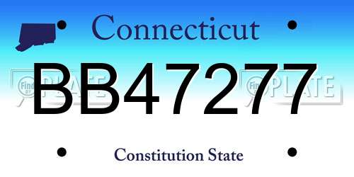 BB47277 Connecticut License Plate