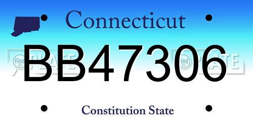 BB47306 Connecticut License Plate