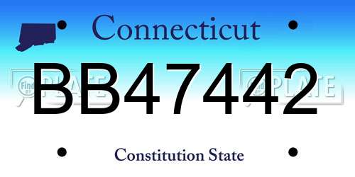 BB47442 Connecticut License Plate