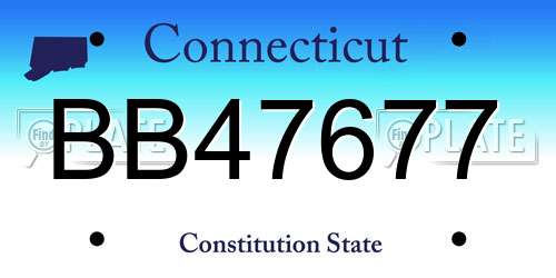 BB47677 Connecticut License Plate