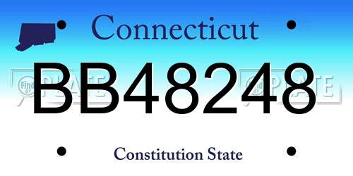 BB48248 Connecticut License Plate