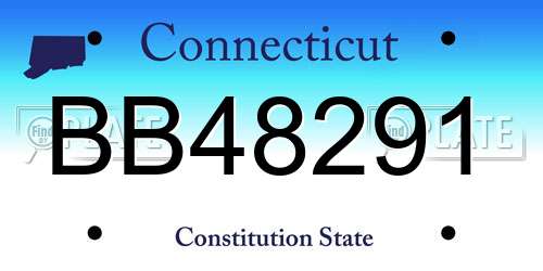 BB48291 Connecticut License Plate