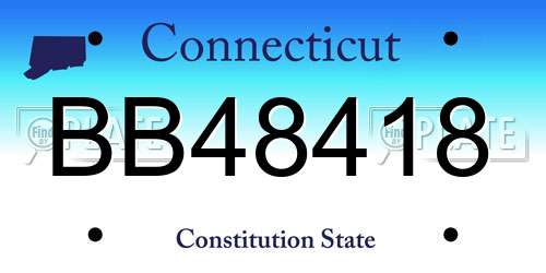 BB48418 Connecticut License Plate