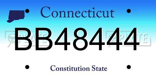 BB48444 Connecticut License Plate