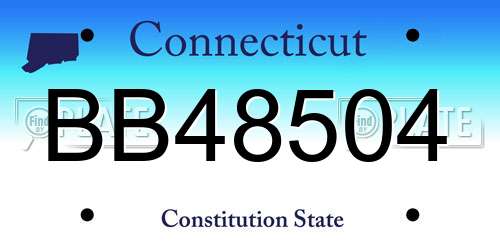 BB48504 Connecticut License Plate