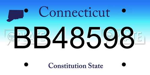 BB48598 Connecticut License Plate