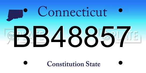 BB48857 Connecticut License Plate
