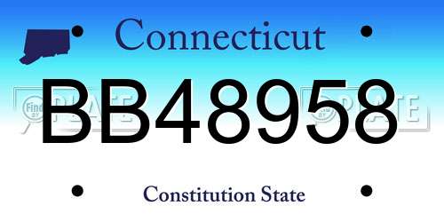 BB48958 Connecticut License Plate