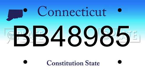 BB48985 Connecticut License Plate