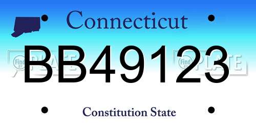 BB49123 Connecticut License Plate