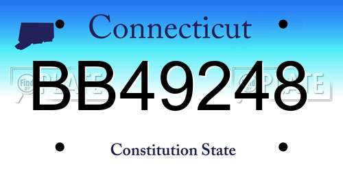 BB49248 Connecticut License Plate