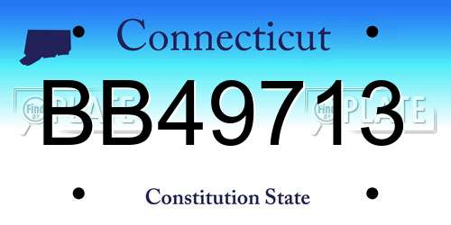 BB49713 Connecticut License Plate