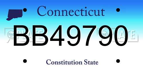 BB49790 Connecticut License Plate