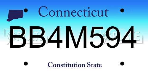 BB4M594 Connecticut License Plate
