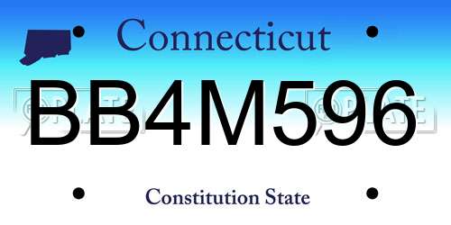 BB4M596 Connecticut License Plate