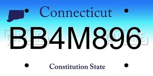 BB4M896 Connecticut License Plate