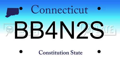 BB4N2S Connecticut License Plate