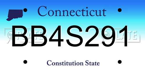 BB4S291 Connecticut License Plate